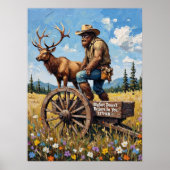 Pastorale Kurbel: Sasquatch und der Stag Poster (Vorne)