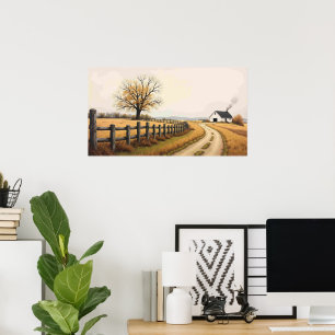 Pastorale ländliche Szenenmalerei Poster
