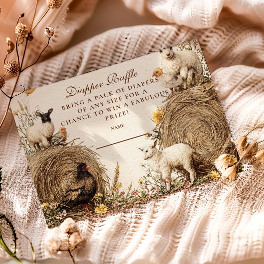 Pastorale Landschaft Barn Diapper Raffle Begleitkarte