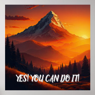 Pastorale Sunset Mountain Landschaft Poster