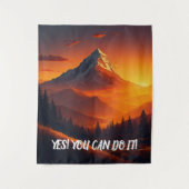 Pastorale Sunset Mountain Landschaft Wandteppich (Vorderseite)