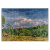 Pastorale Szene mit Weidepferden auf einer BC Ranc Schneidebrett (Vorderseite)