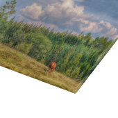 Pastorale Szene mit Weidepferden auf einer BC Ranc Schneidebrett (Ecke)