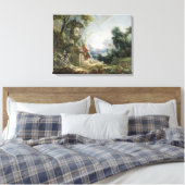 Pastorale Szene, oder Young Shepherd in einer Land Leinwanddruck (Insitu (Schlafzimmer))