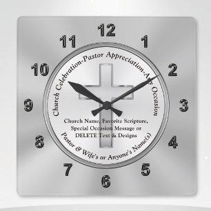 Pastorale Wertschätzungs-Geschenke, Pastorales Jub Quadratische Wanduhr