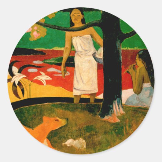  Pastorales Tahitiennes von Paul Gauguin Runder Aufkleber (Vorderseite)