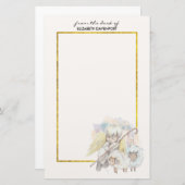 Pastoralschäfer Engel mit Lämmern Briefpapier (Vorne/Hinten)