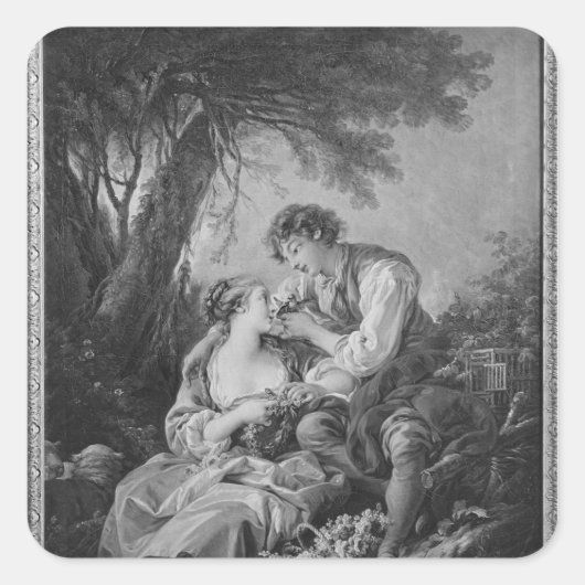 Pastoralszene Quadratischer Aufkleber (Vorderseite)