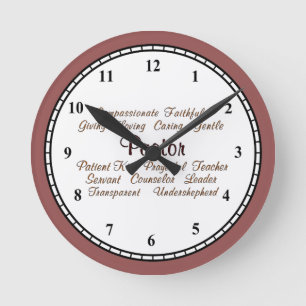 Pastorattribute Runde Wanduhr