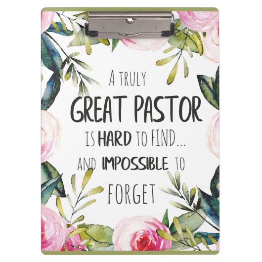 Pastorenwertgeschenk Klemmbrett (Vorderseite)