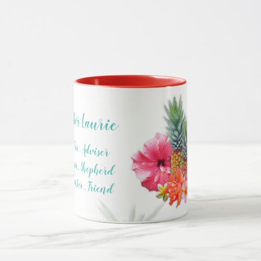 Pastorinnen Lehrerin Tropische Blume Tasse (Zentrum)