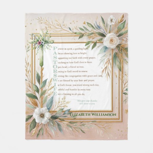 ✝️ Pastor's Ehefrau Ehefrauen Wertschätzung Gesche Fleecedecke (Vorderseite)