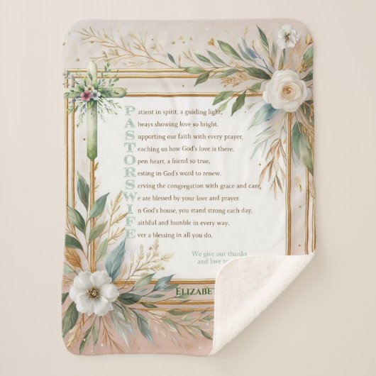 ✝️ Pastor's Ehefrau Ehefrauen Wertschätzung Gesche Sherpadecke (Vorderseite)