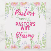 ✝️ Pastor's Ehefrau Ehefrauen Wertschätzung Gesche Weinetikett (Einzelnes Label)