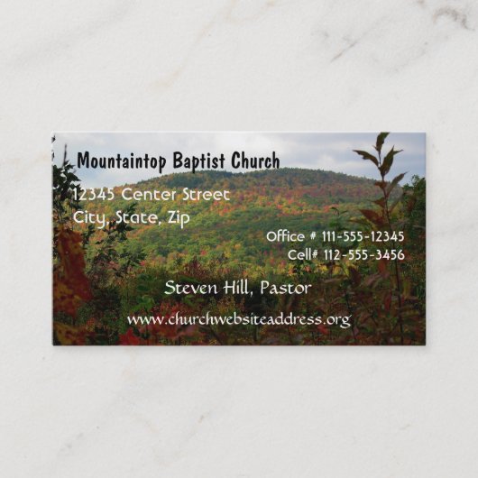 Pastor's Visitenkarte (Vorderseite)