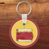 Pastrami auf Rye NYC Kosher Jewish Deli Sandwich Schlüsselanhänger (Rückseite)