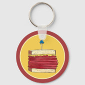 Pastrami auf Rye NYC Kosher Jewish Deli Sandwich Schlüsselanhänger (Rückseite)