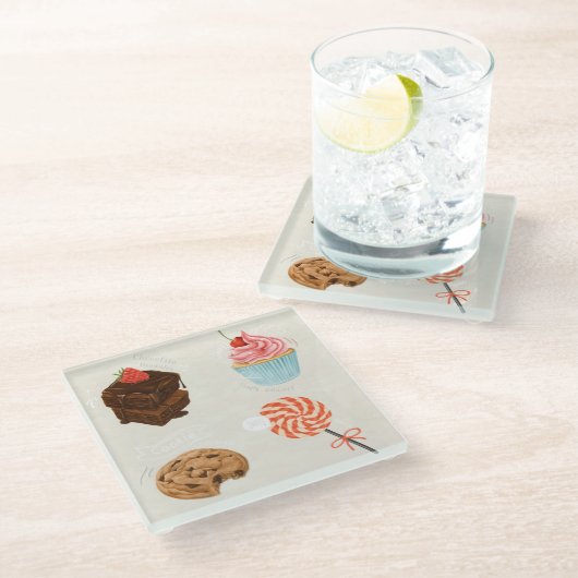 Pastries Glass Untersetzer (Schrägansicht)