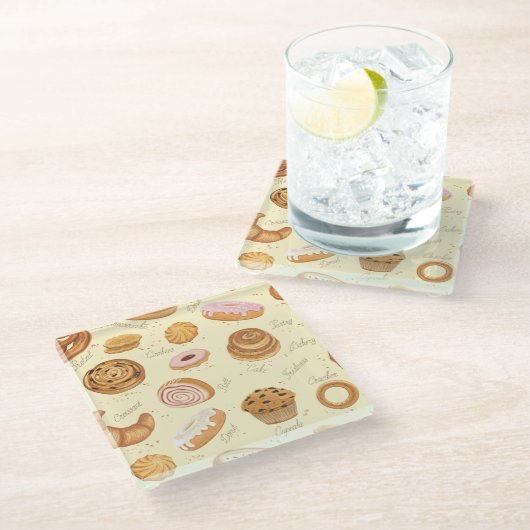 Pastries Glasuntersetzer (Schrägansicht)