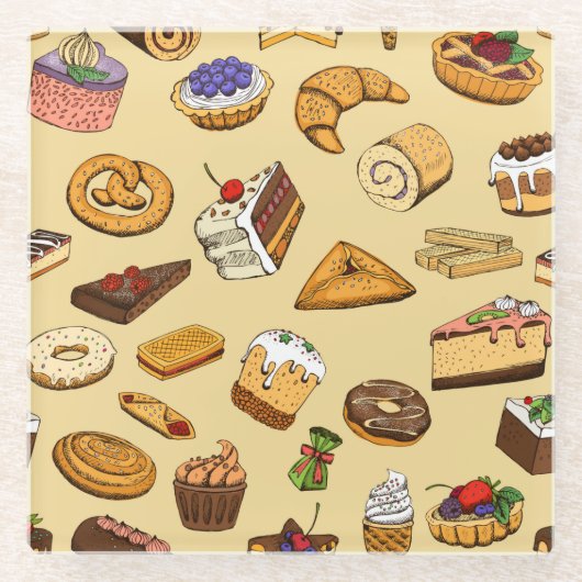 Pastries Glasuntersetzer (Vorderseite)