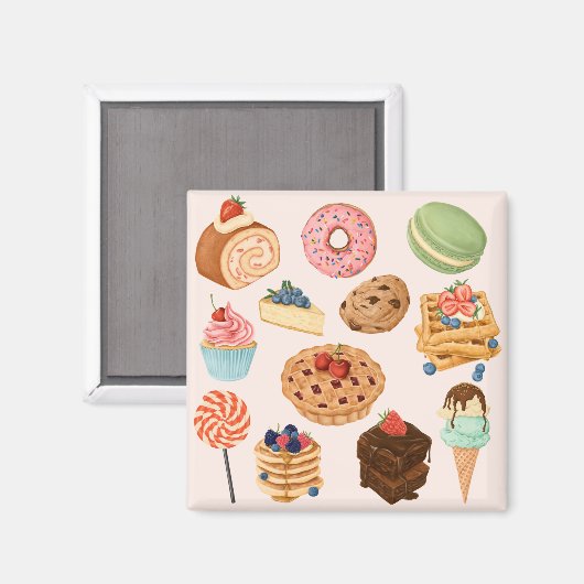 Pastries Magnet (Vorderseite/Rückseite)