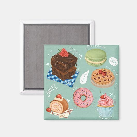 Pastries Magnet (Vorderseite/Rückseite)