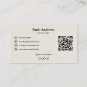 Pastry Chef Bakery Photo QR Code  Visitenkarte (Rückseite)