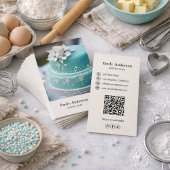 Pastry Chef Bakery Photo QR Code  Visitenkarte