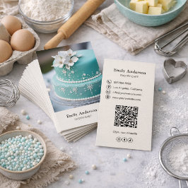 Pastry Chef Bakery Photo QR Code Visitenkarte