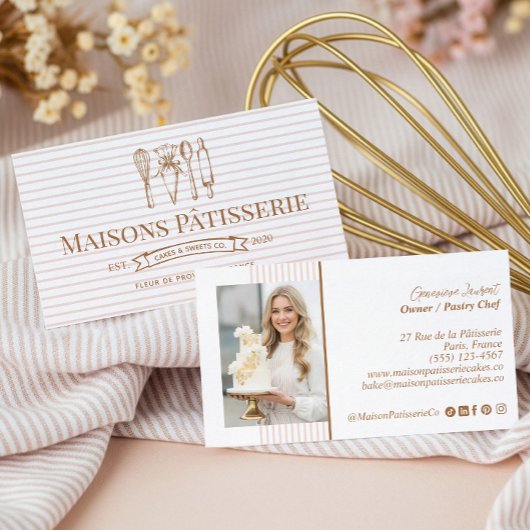 Pastry Chef Baking & Cooking Utensils Bakery Baker Visitenkarte