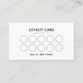 Pastry Chef Loyalty Card Rainbow Glitter Cupcake Visitenkarte (Rückseite)