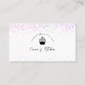 Pastry Chef Loyalty Card Rainbow Glitter Cupcake Visitenkarte (Vorderseite)