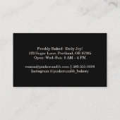 Pastry Chef Patisserie Red Heart Cookie Modern Visitenkarte (Rückseite)