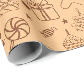 Pastry Doodle Muster Geschenkpapier (Rolleneckpunkt)