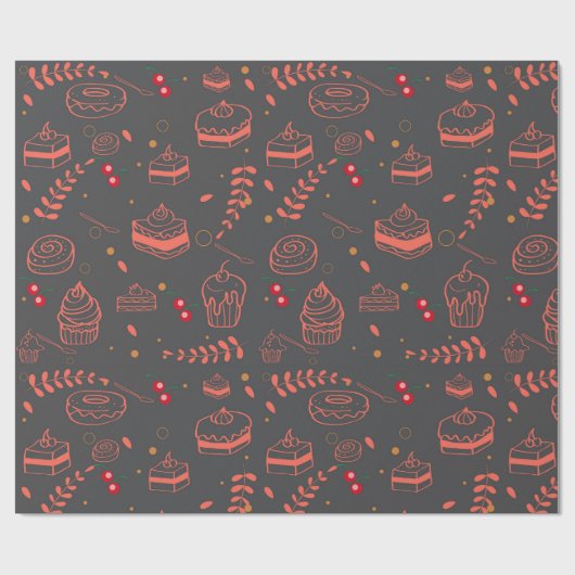 Pastry Doodle Muster Geschenkpapier (Flach)