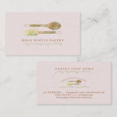 Pastry floral Rustikaler Löffel Spatel elegantes L Visitenkarte (Vorne/Hinten)