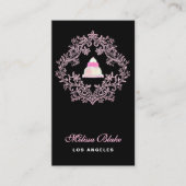 pastry shop black background business card visitenkarte (Vorderseite)