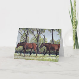 Pasture Buddies Horse Art Greeting Card Karte