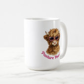Pasture Princess Cute Funny Highland Cow Kaffeetasse (VorderseiteRechts)