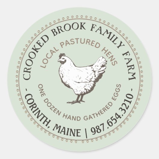 PASTURED HEN FRISCHES EGG Vintages Umweltzeichen Runder Aufkleber (Vorderseite)