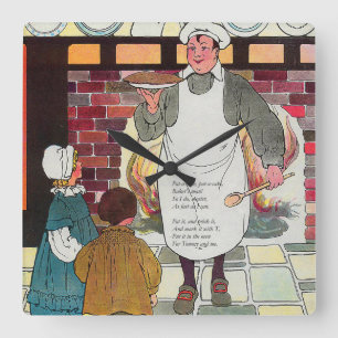 Pat-a-cake, pat-a-cake, Baker's man Quadratische Wanduhr