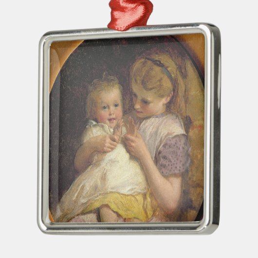 Pat-ein-Kuchen Silbernes Ornament (Links)