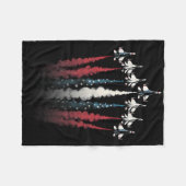 Pat. Juli: Jet Jet Airplane American Flag 4. Fleecedecke (Vorderseite (Horizontal))