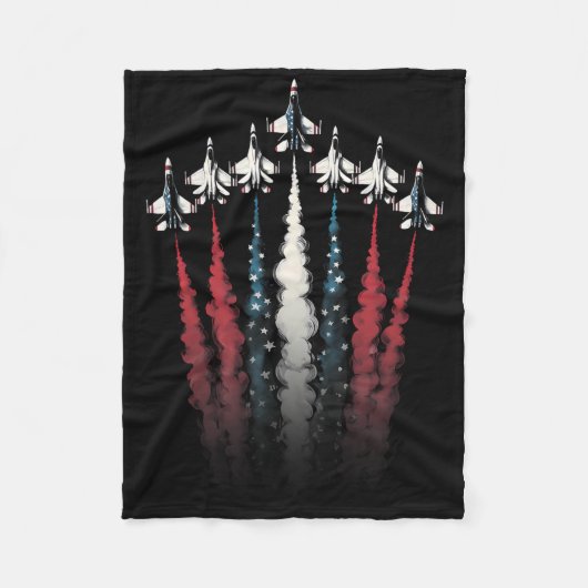 Pat. Juli: Jet Jet Airplane American Flag 4. Fleecedecke (Vorderseite)