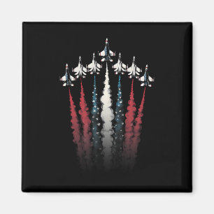 Pat. Juli: Jet Jet Airplane American Flag 4. Magnet