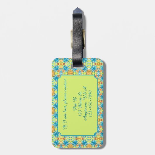 Pat Mosaic Luggage Tag Gepäckanhänger (Rückseite vertikal)