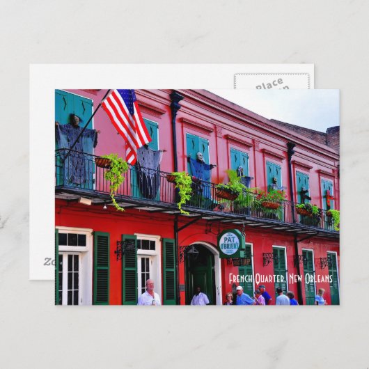 Pat O'Brien's im französischen Viertel Postkarte (Vorne/Hinten)