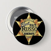 Pat Russo für Sheriff-Knopf Button (Vorne & Hinten)