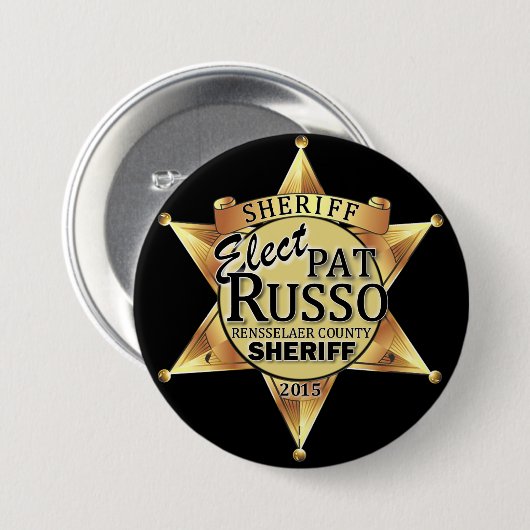 Pat Russo für Sheriff-Knopf Button (Vorne & Hinten)