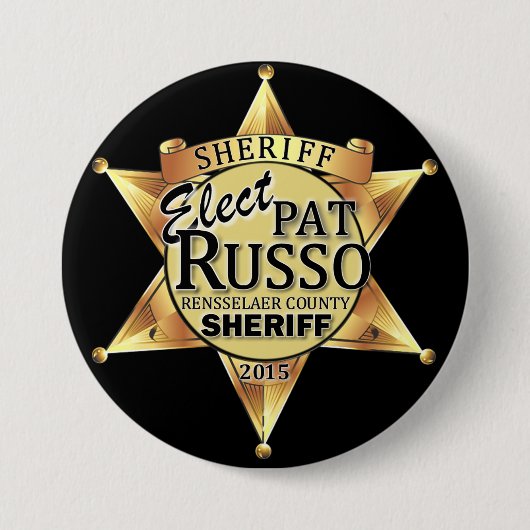 Pat Russo für Sheriff-Knopf Button (Vorderseite)
